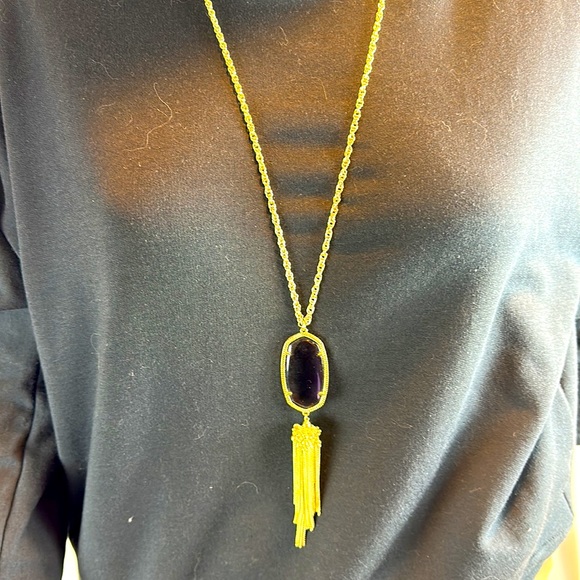 Kendra Scott Purple and Gold Pendant Necklace. Looks brand new - only worn once. - Picture 5 of 8